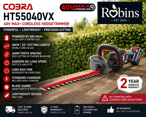 Cobra ht55040vx 40v cordless - cobra,